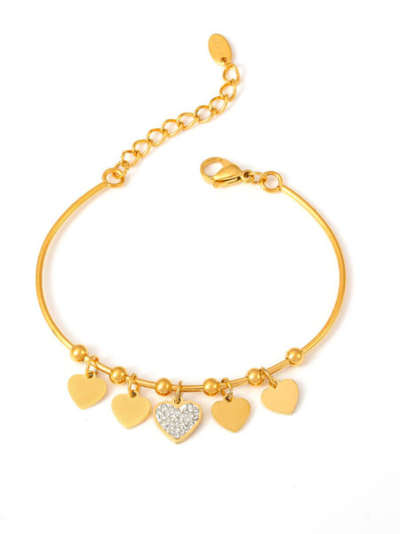 Gold Steel & Rhinestone Bracelet