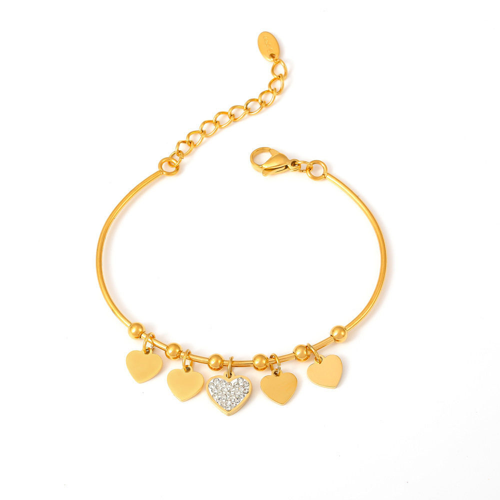 Gold Steel & Rhinestone Bracelet