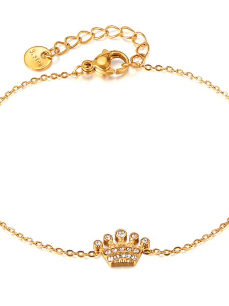 Gold Steel & Zirconia Bracelet