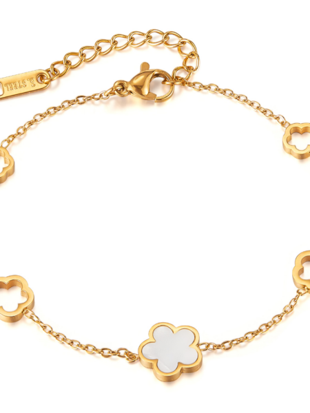 Gold Steel & Zirconia Bracelet