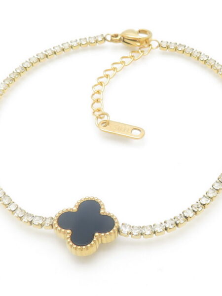 Gold Steel & Zirconia Bracelet