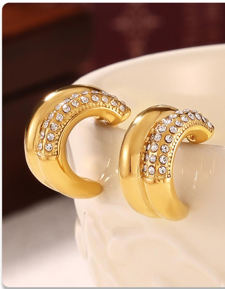 Gold Steel Earings - Image 4