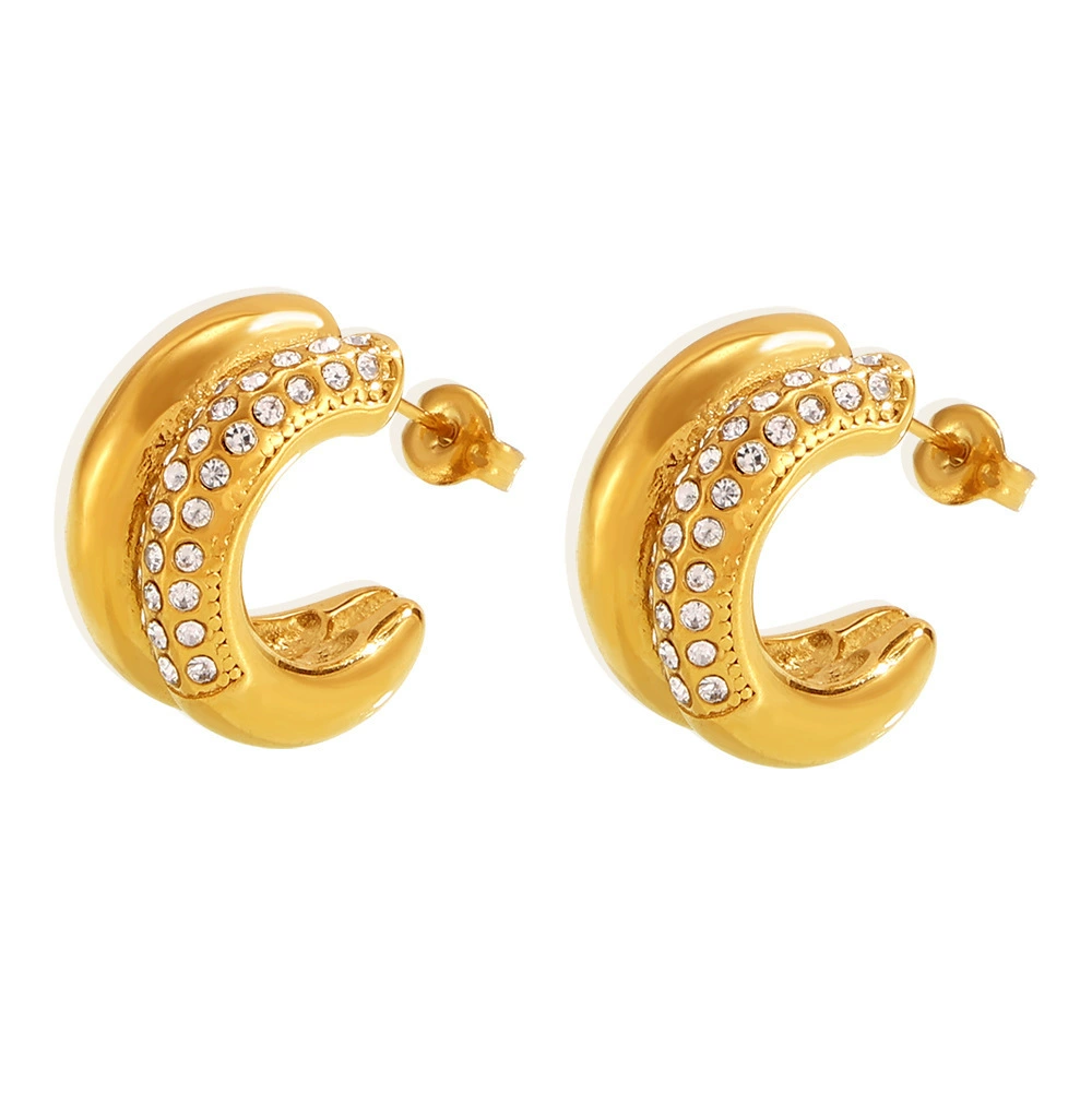 Gold Steel Earings