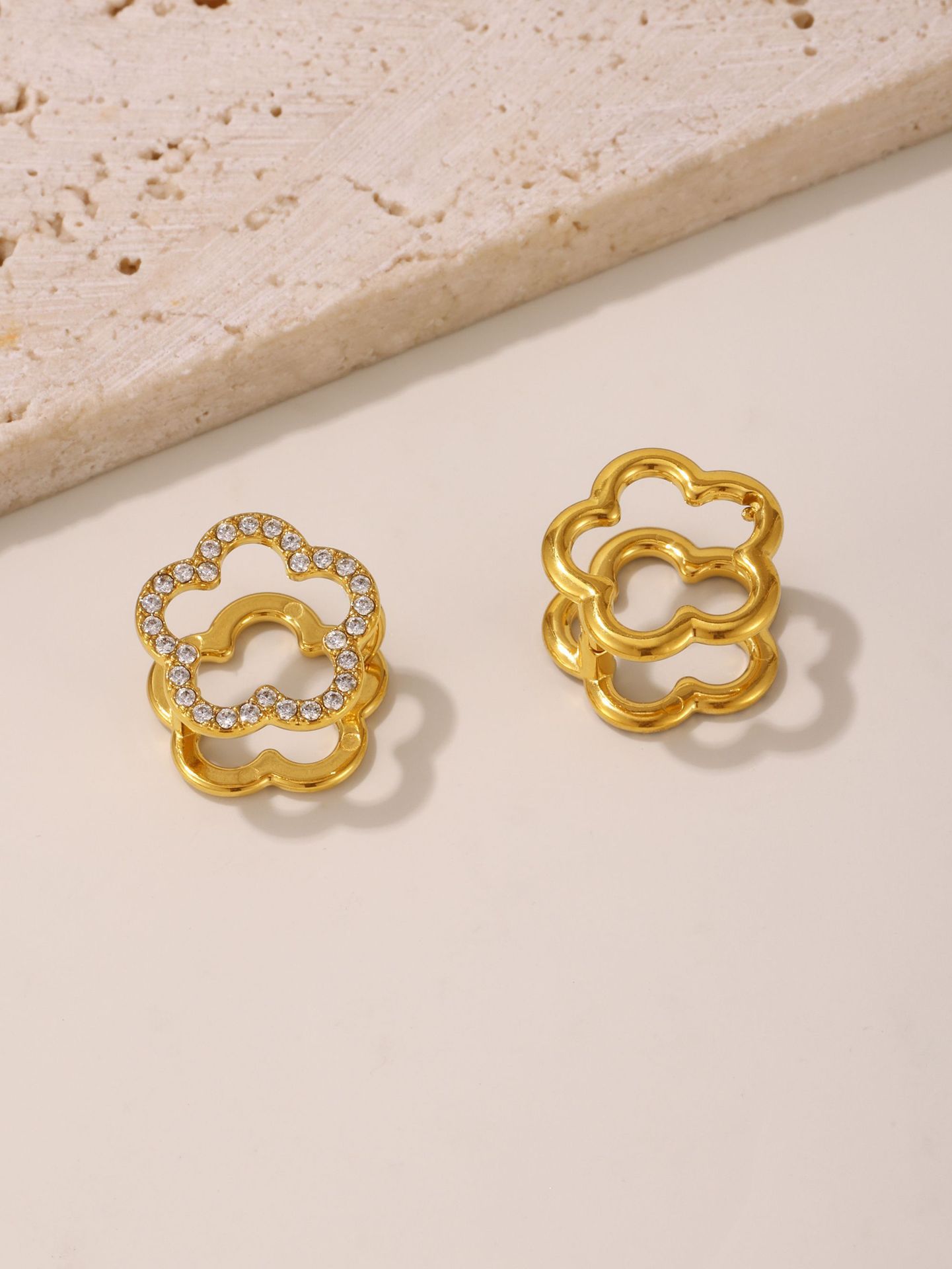 Gold Steel Earings - Image 4