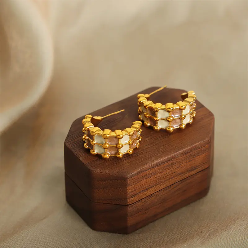 Gold Steel Earings - Image 2