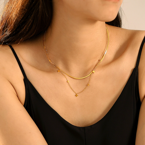 Alternative view of Gold Steel Necklace