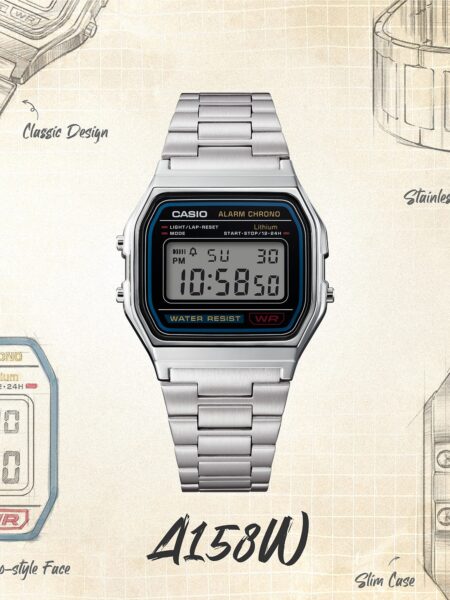 Alternative view of Casio Retro Silver Digital