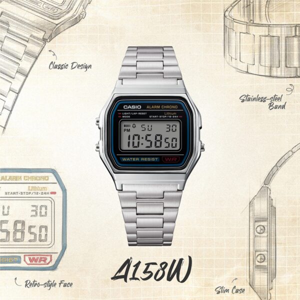 Alternative view of Casio Retro Silver Digital