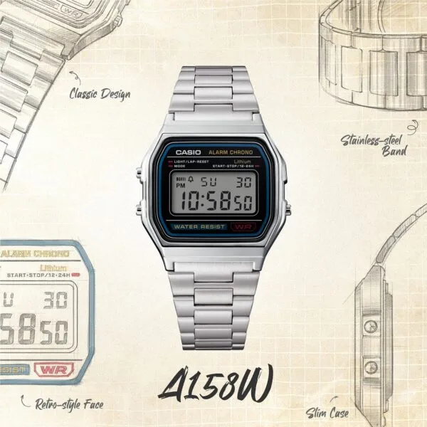 Alternative view of Casio Retro Silver Digital
