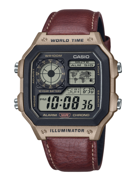 Casio Worldtime Brown Leather