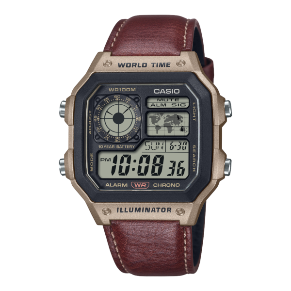 Casio Worldtime Brown Leather