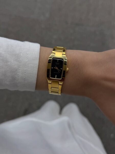 Alternative view of Casio Rectangular Black Gold