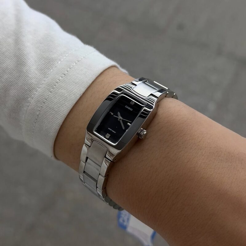 Casio Rectangular Black Silver thumbnail 6