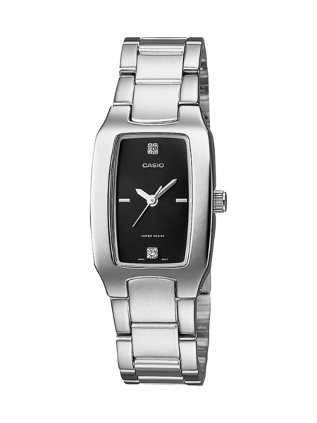 Casio Rectangular Black Silver