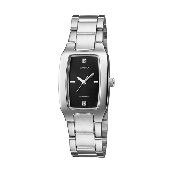 Casio Rectangular Black Silver