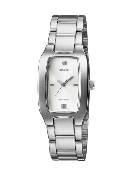 Casio Rectangular White Silver
