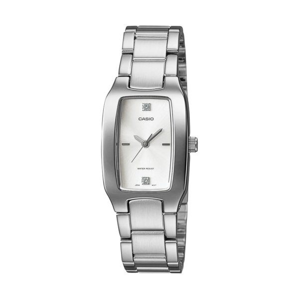Casio Rectangular White Silver