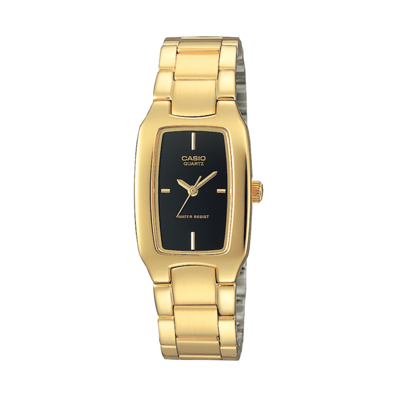 Casio Rectangular Black Gold