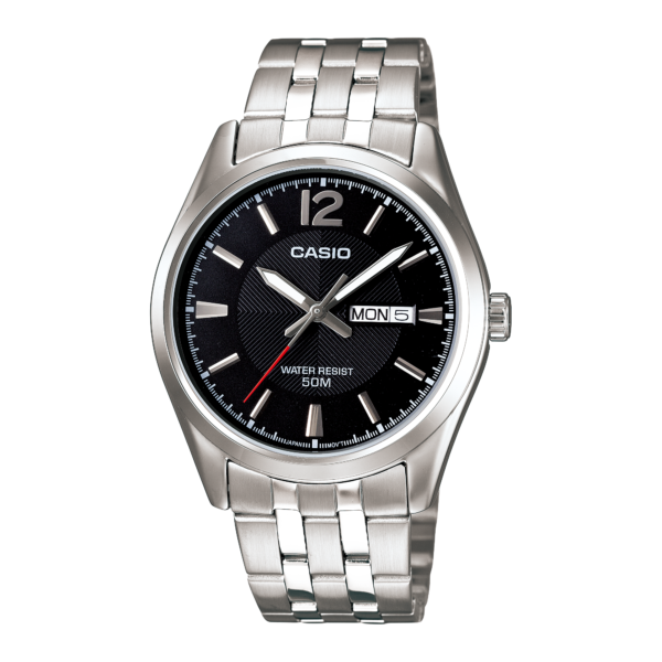 Casio Daydate Black Silver
