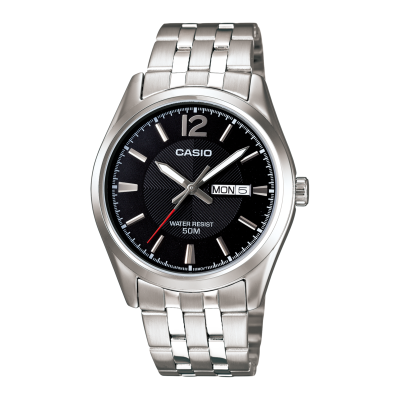 Casio Daydate Black Silver