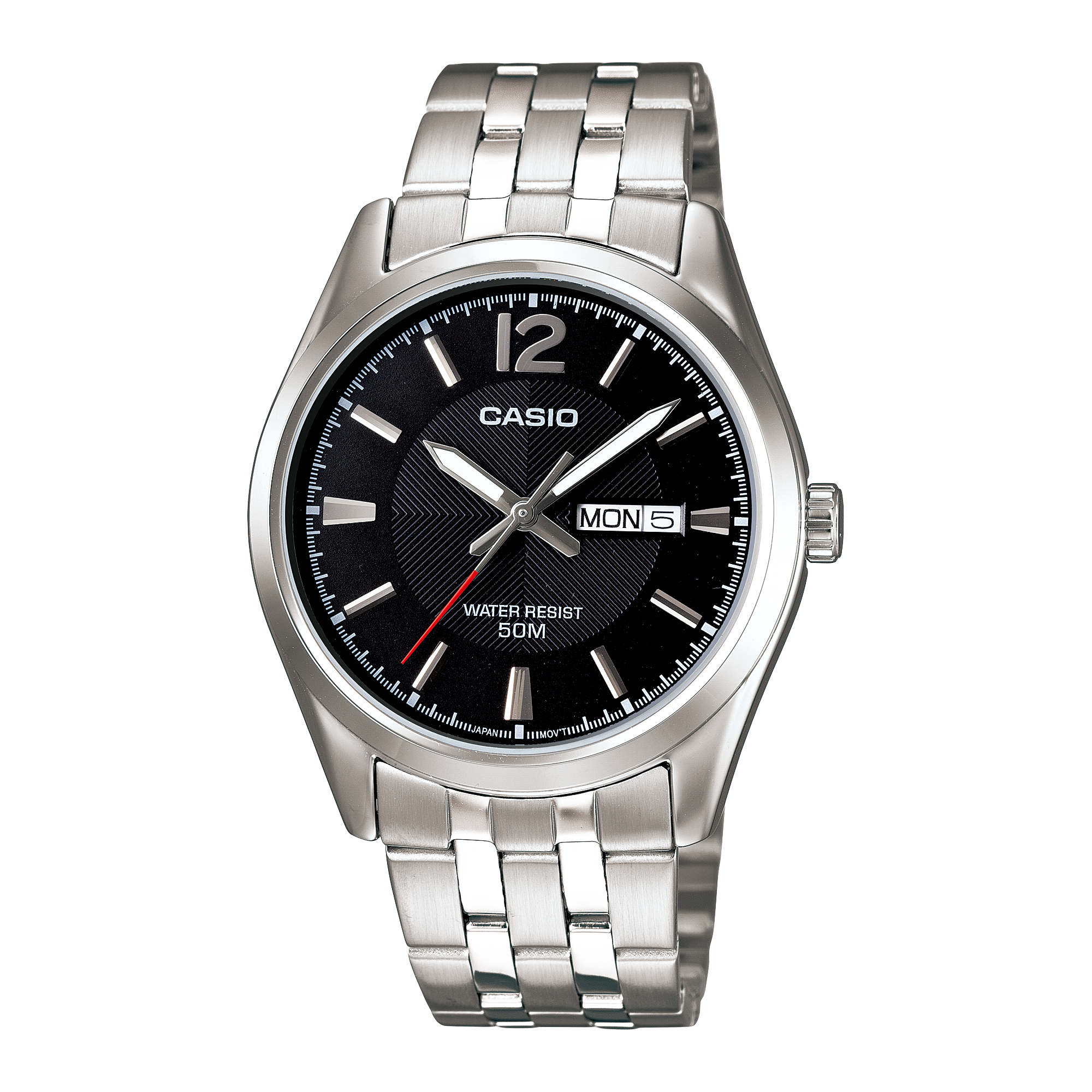 Casio Daydate Black Silver