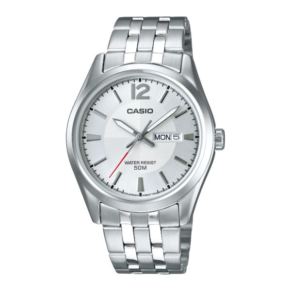 Casio Daydate White Steel