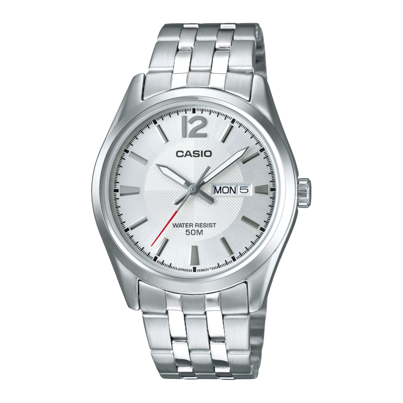 Casio Daydate White Steel