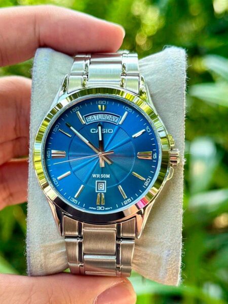 Alternative view of Casio Daydate Blue Steel