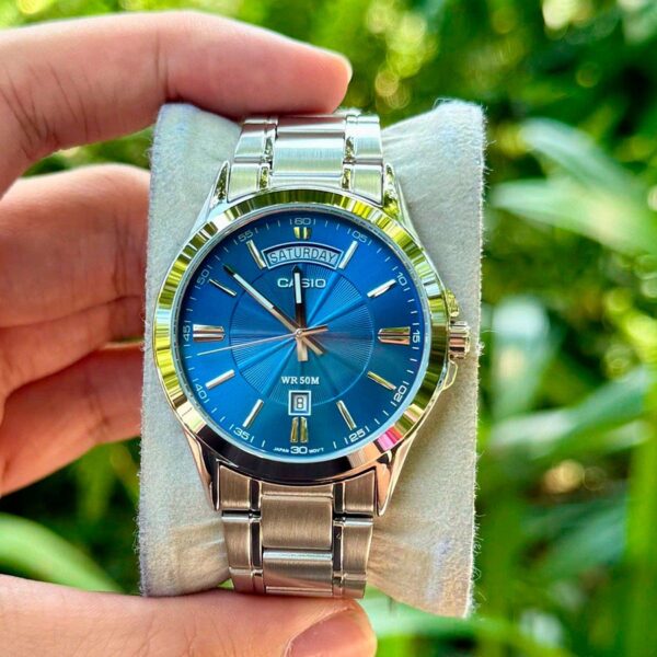 Alternative view of Casio Daydate Blue Steel