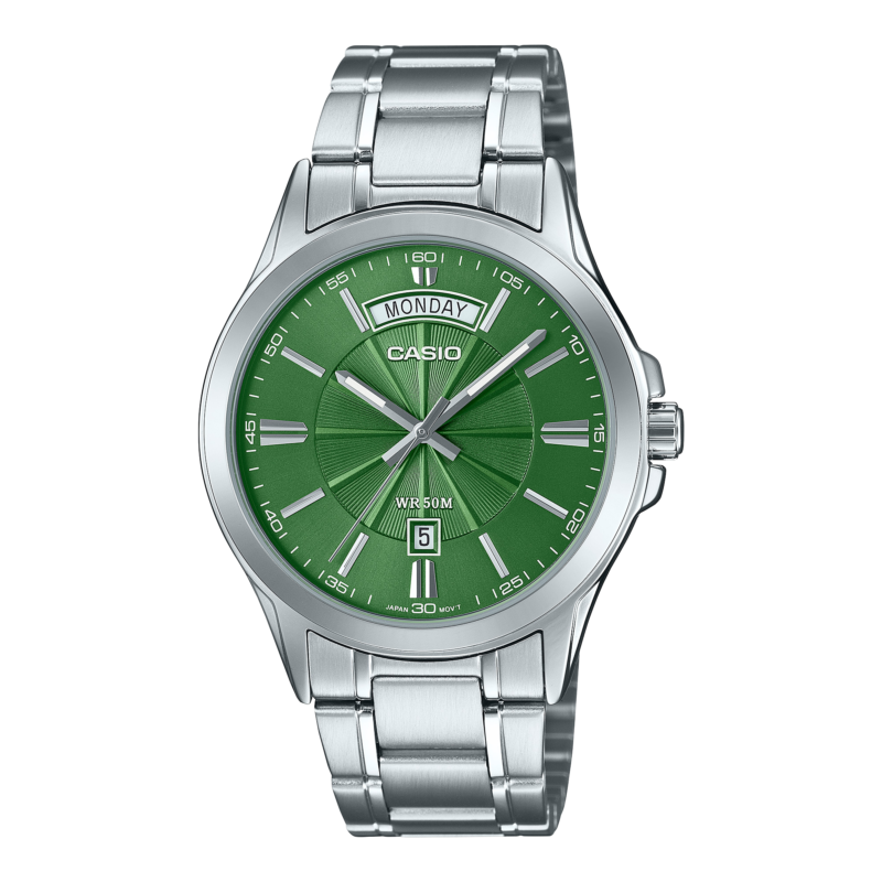 Casio Daydate Green Steel