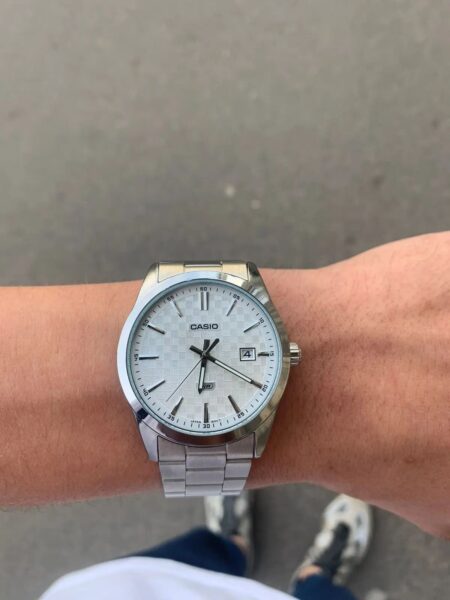 Alternative view of Casio Textured White Steel