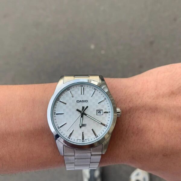Alternative view of Casio Textured White Steel