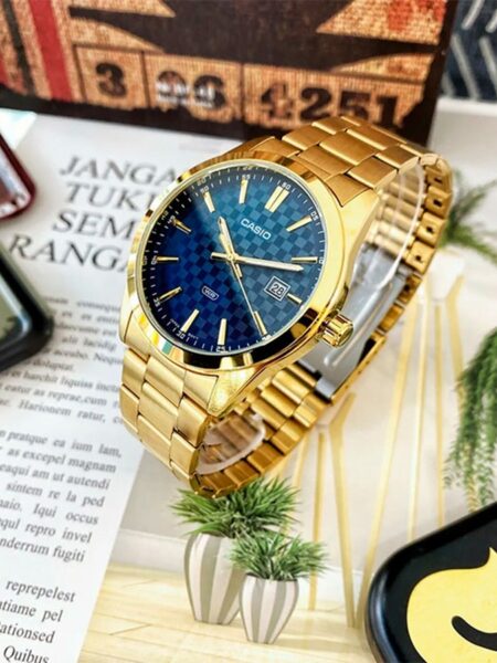 Alternative view of Casio Textured Blue Gold