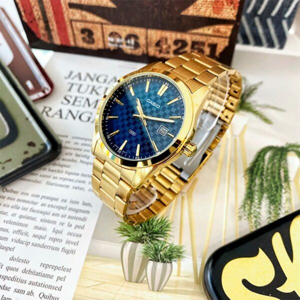 Alternative view of Casio Textured Blue Gold