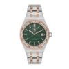 Santa Barbara Polo Luxury Women Silver/Rose Gold Green Gemset Watch