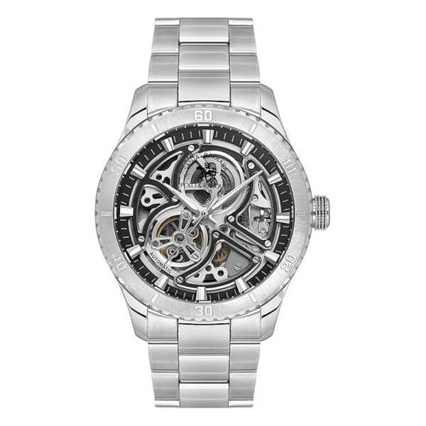 Santa Barbara Polo Skeleton Men Silver Automatic Watch