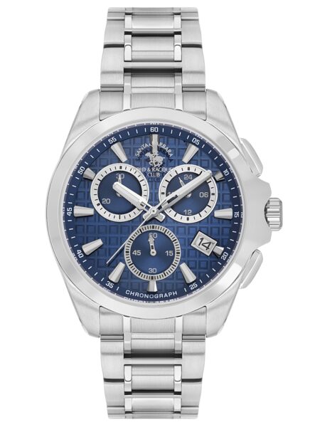 Santa Barbara Polo Legend Men Silver Blue Chronograph Watch