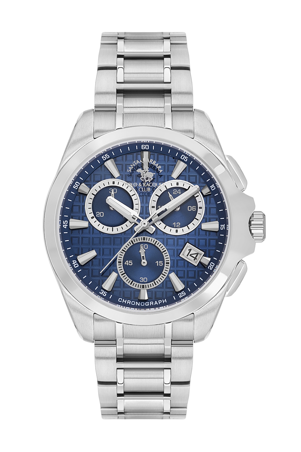 Santa Barbara Polo Legend Men Silver Blue Chronograph Watch