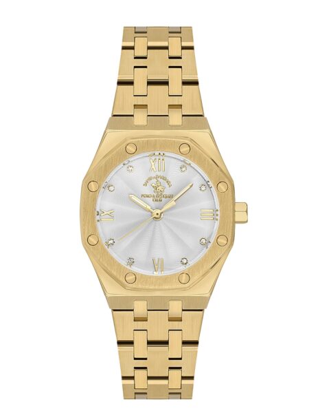 Santa Barbara Polo Luxury Women Gold White Gemset Watch