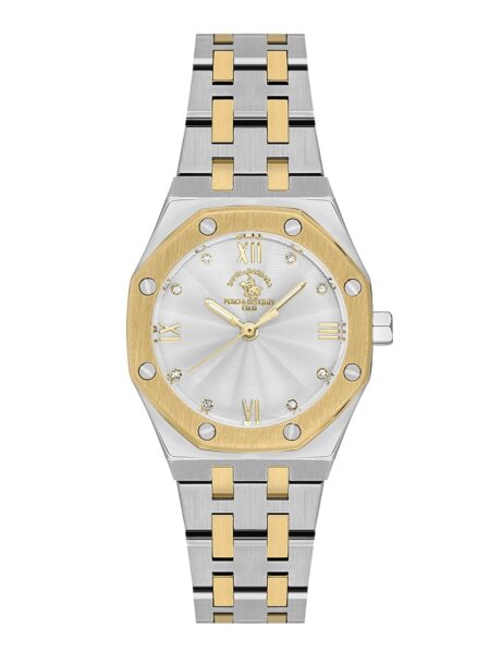 Santa Barbara Polo Luxury Women Two Tone White Gemset Watch
