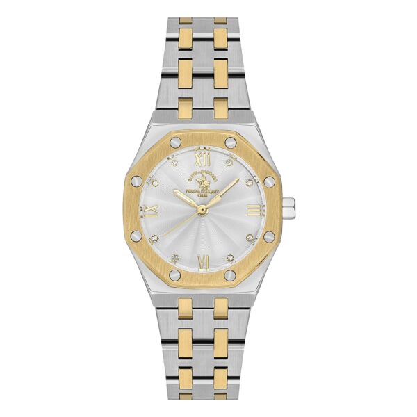 Santa Barbara Polo Luxury Women Two Tone White Gemset Watch