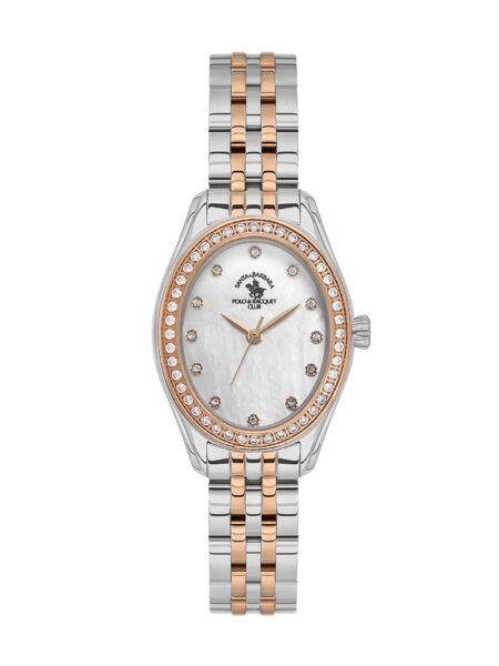 Santa Barbara Polo Luxury Women Rose Gold/Silver White Gemset Watch