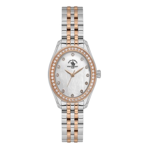 Santa Barbara Polo Luxury Women Rose Gold/Silver White Gemset Watch
