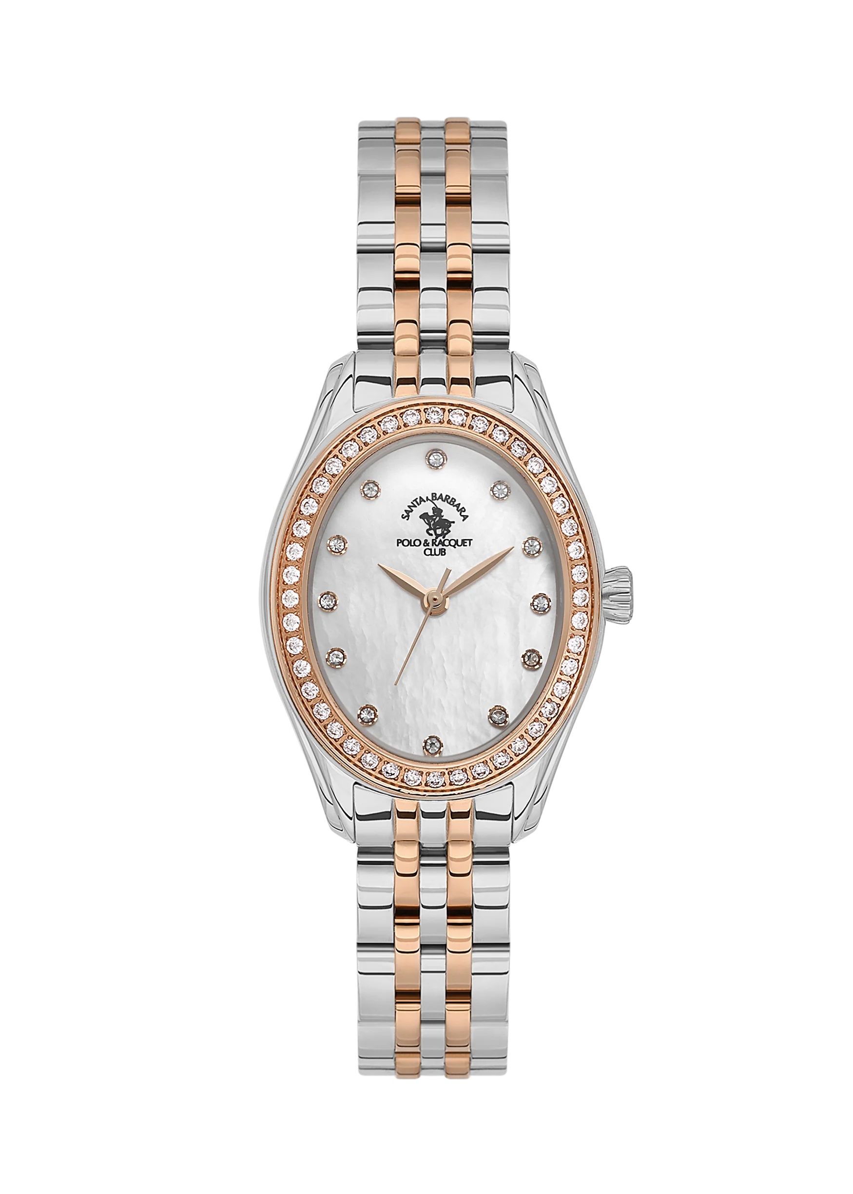 Santa Barbara Polo Luxury Women Rose Gold/Silver White Gemset Watch