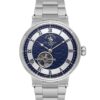 Santa Barbara Polo Automatic Men Silver Blue Open Heart Watch