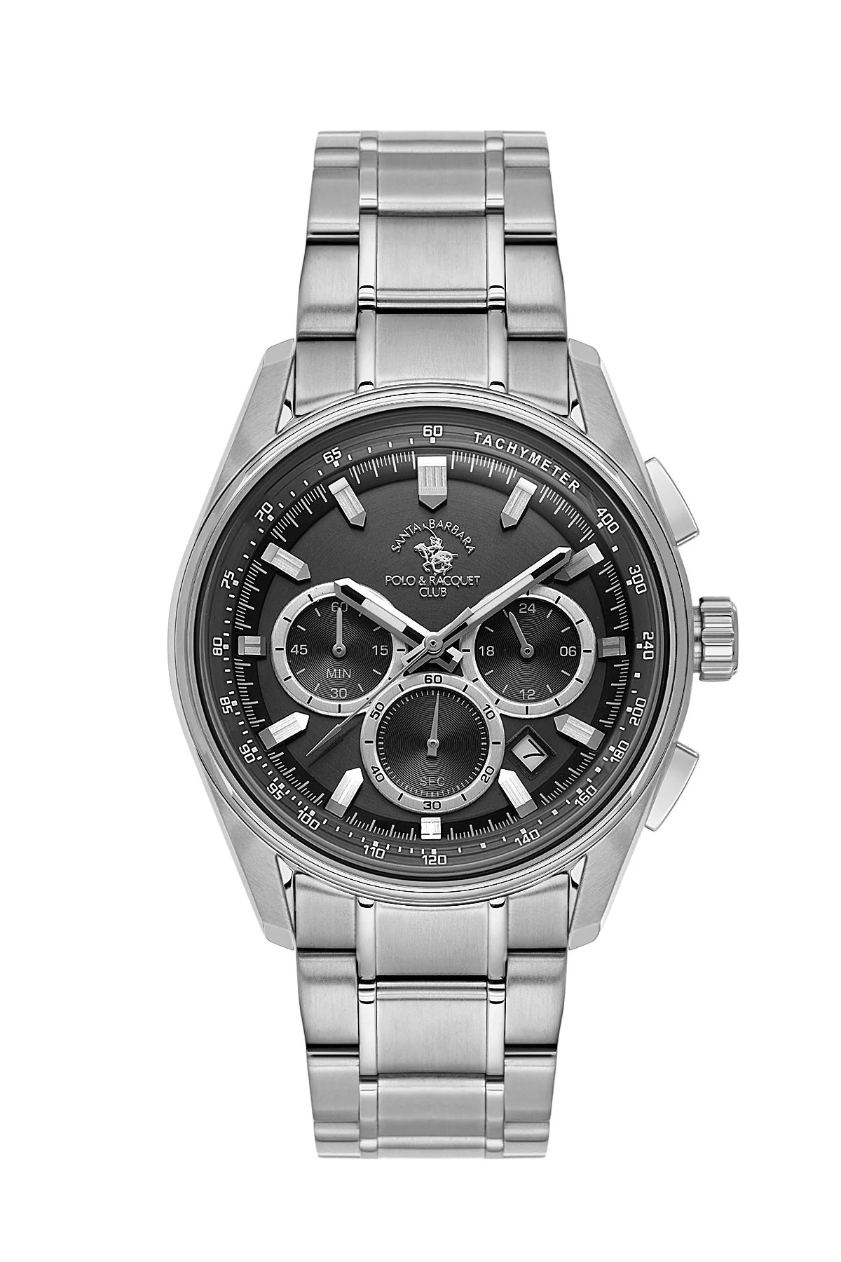Santa Barbara Polo Sport Men Silver Black Multifunction Watch