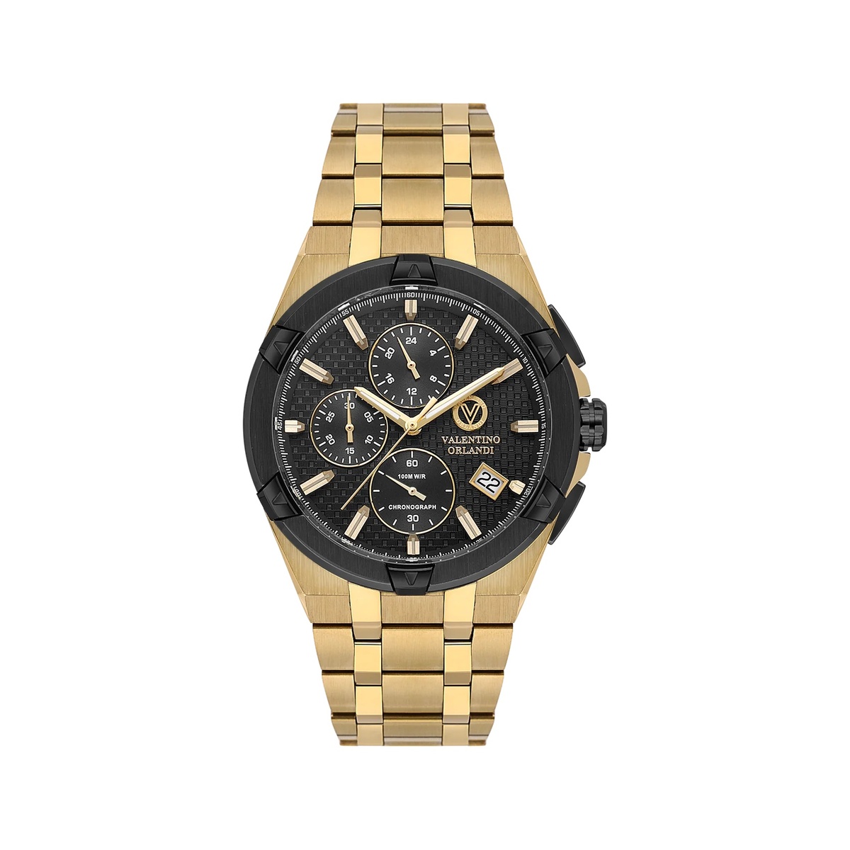 Valentino Orlandi Prestige Men Gold Black Multifunction Watch