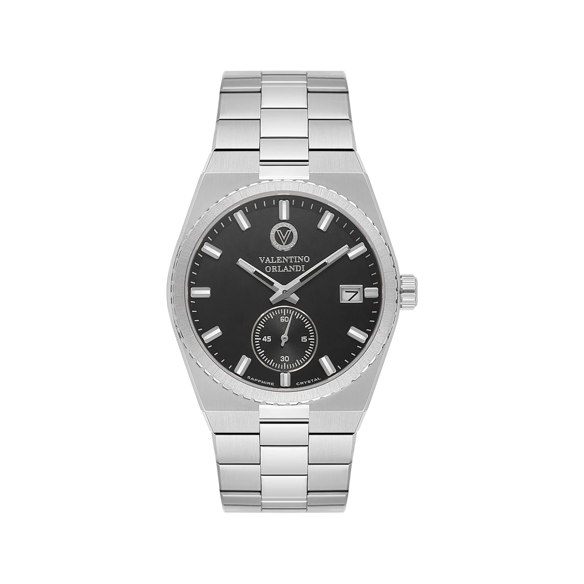 Valentino Orlandi Classic Men Silver Black Dial Bracelet Watch