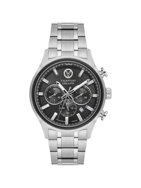 Valentino Orlandi Sport Men Silver Black Chronograph Watch
