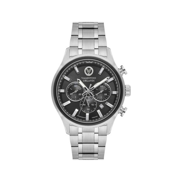 Valentino Orlandi Sport Men Silver Black Chronograph Watch